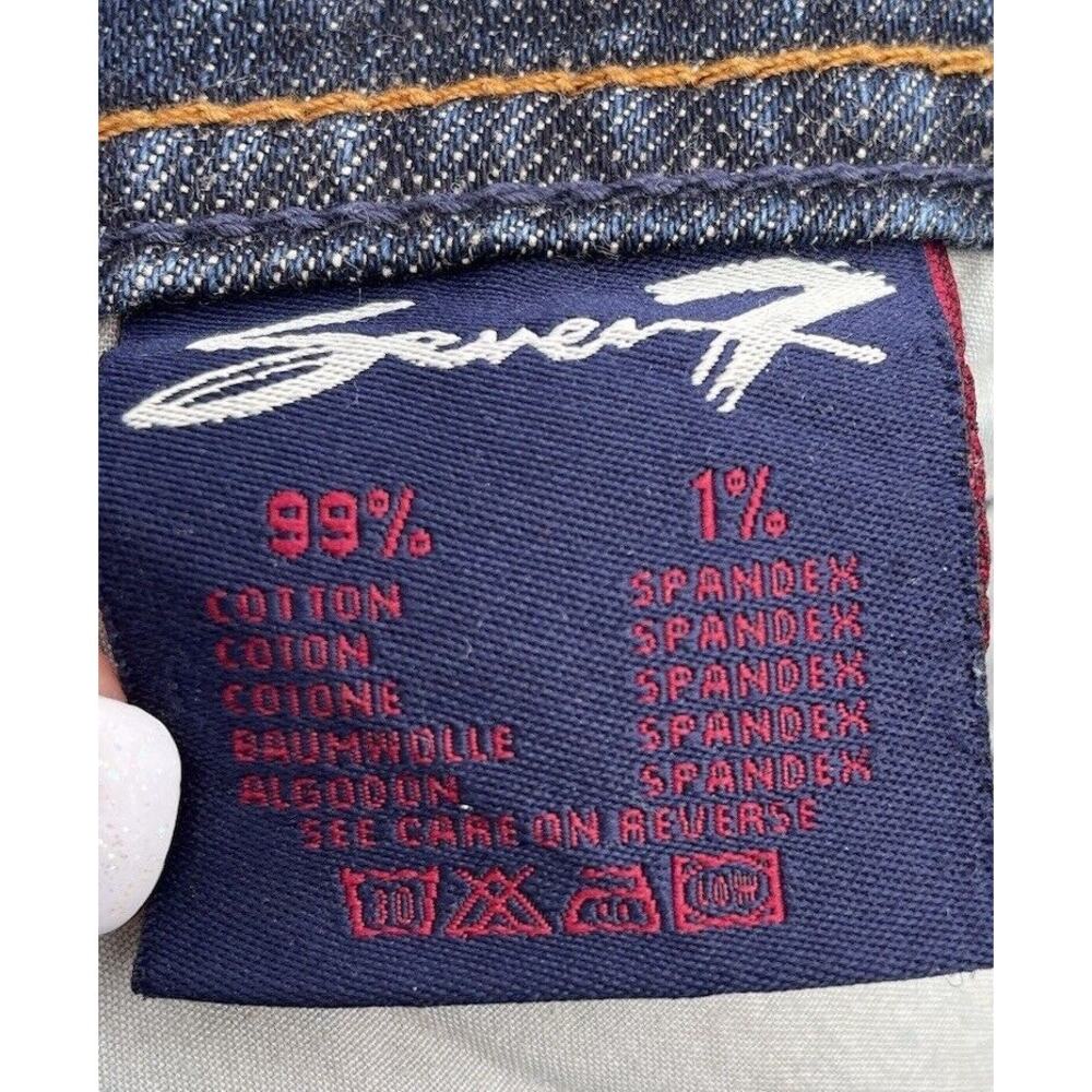 Seven7 Jeans Womens 32x33 Blue Denim Flare Low Rise Stretch Y2K - Picture 3 of 5